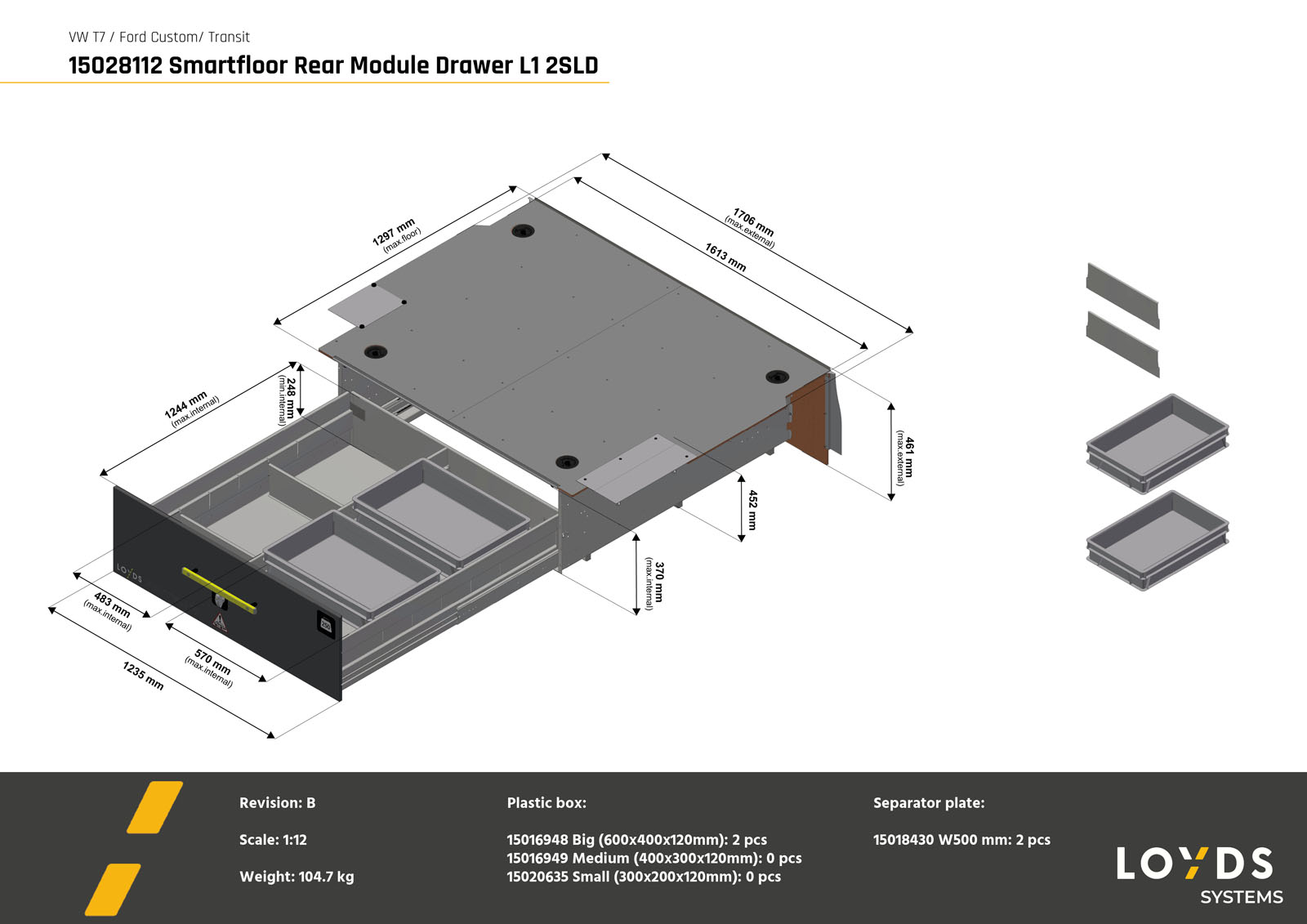 Smartfloor bilinredning - bakmodul till Transporter 7 - Bild 3