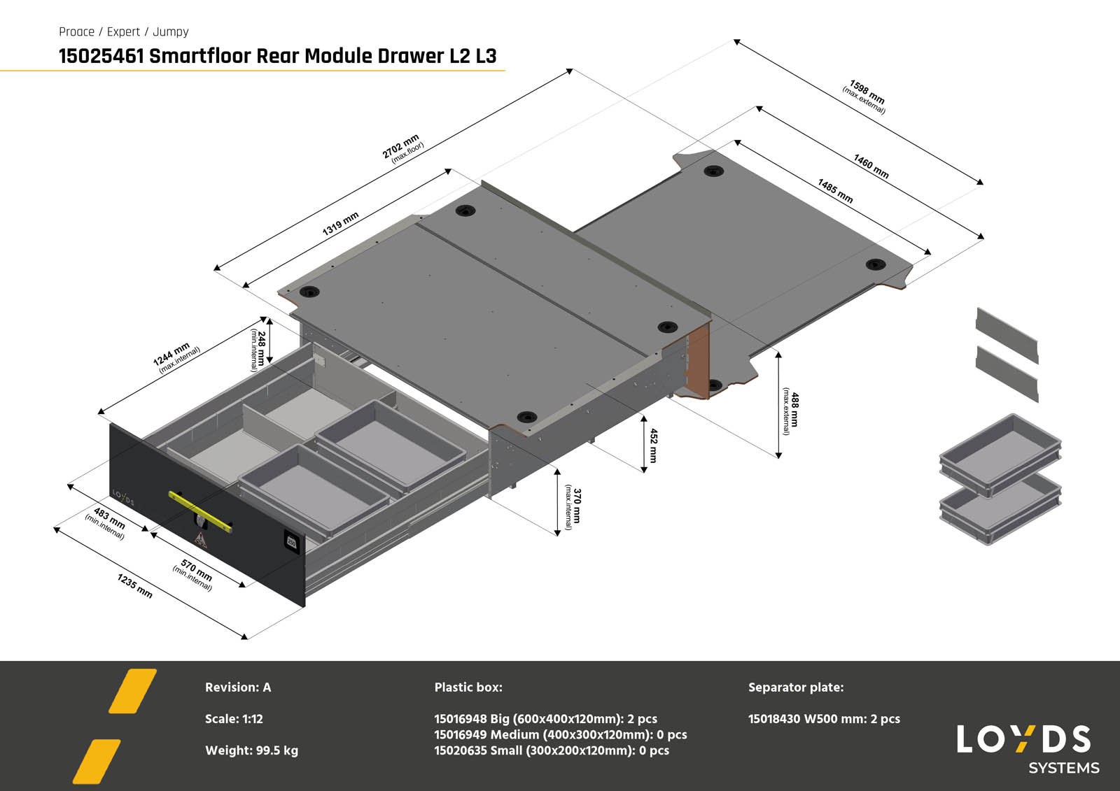 Smartfloor bilinnredning - Bakmodul til Expert, Jumpy, Proace, Scudo og Vivaro - Bild 3
